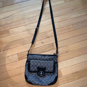 Nine West black silver and gray crossbody purse